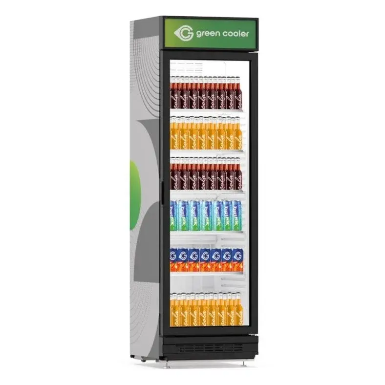 Green Cooler 375 EC Dikey Tip Şişe Soğutucu, Meşrubat Dolabı Tek Kapılı Siyah