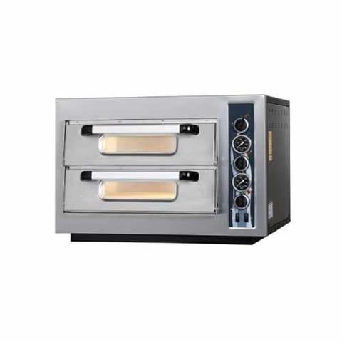Maksan Elektrikli  Pizza Fırını Çift Katlı 4+4x25 Cm Kapasiteli Termometre Göstergeli PO-402T