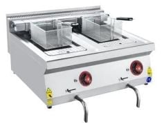 Karacasan 700 Seri Elektrikli Fritöz | 12+12 Litre Çift Hazneli Endüstriyel Fritöz 80x70x30 cm KRCS.ESFE.870