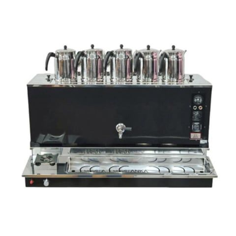 Anka Black Pro Plus 5 Demlikli Otomatik Çay Kazanı | Elektrik-NG-LPG Uyumlu, Siyah Şık Tasarım