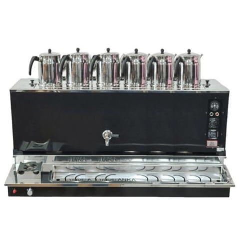 Anka Black Pro Plus 6 Demlikli Otomatik Çay Kazanı | Elektrik-NG-LPG Uyumlu, Siyah Şık Tasarım