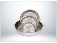 Yürük Çelik Kapaklı Tava 36×10 cm 11 Lt – Endüstriyel Paslanmaz Pişirme Tavası