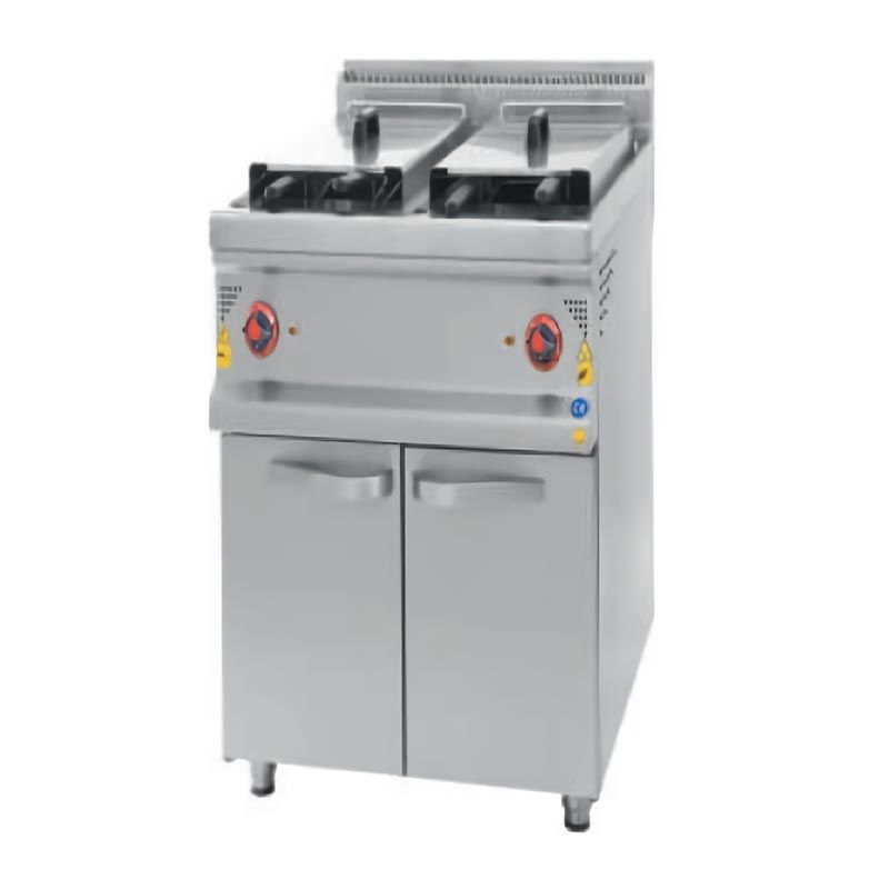 Karacasan 900 Seri Dolaplı Fritöz | Çift Hazneli Elektrikli Endüstriyel Fritöz KRCS.DFE.890