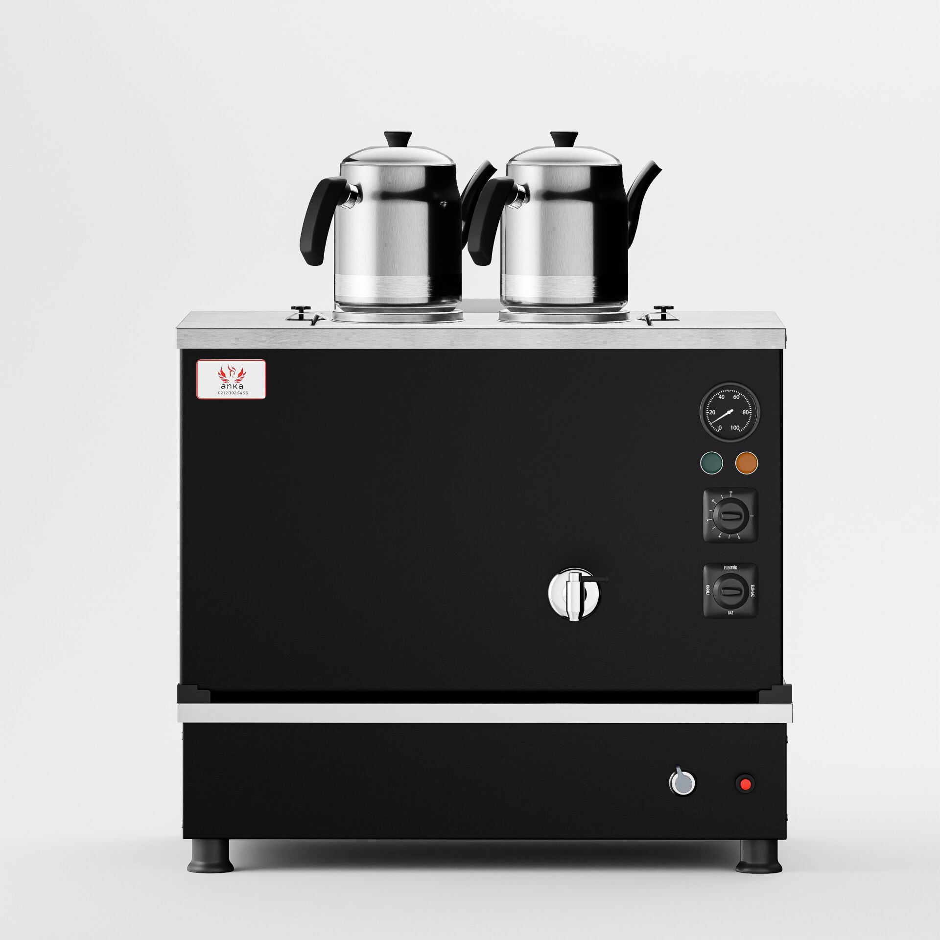 Anka Black Pro Compact Hibrit Çay Makinesi / Kompakt Tasarım, Profesyonel Kullanım, Çift Enerji Esnekliği (BPKO2)