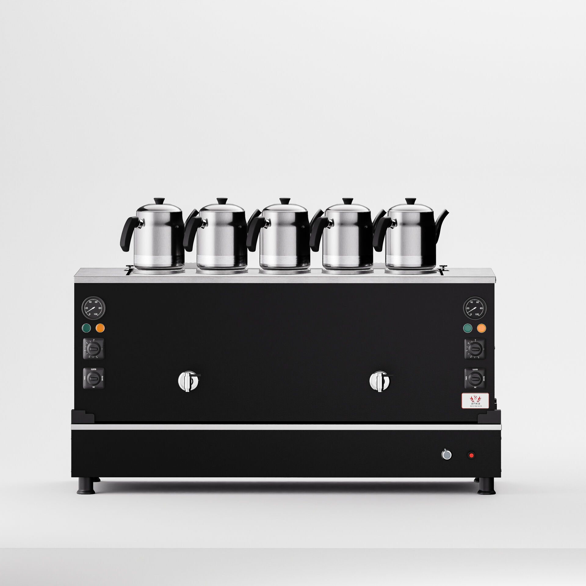 Anka Black Pro Compact Hibrit Çay Makinesi / Kompakt Tasarım, Profesyonel Kullanım, Çift Enerji Esnekliği (BPKO5)