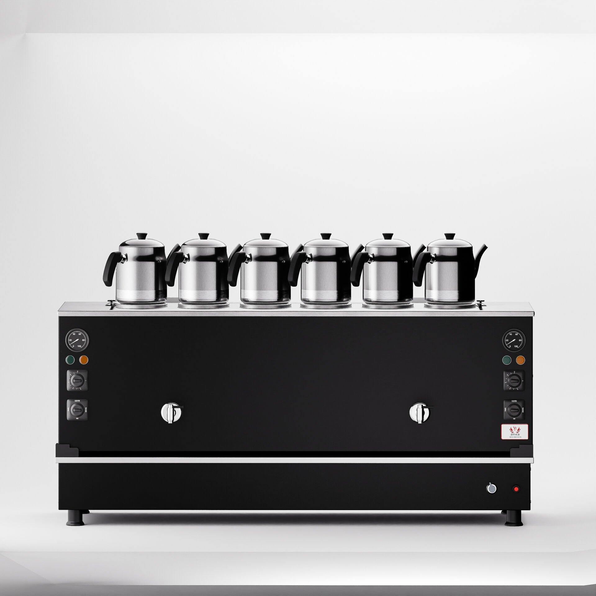Anka Black Pro Compact Hibrit Çay Makinesi / Kompakt Tasarım, Profesyonel Kullanım, Çift Enerji Esnekliği (BPKO6)