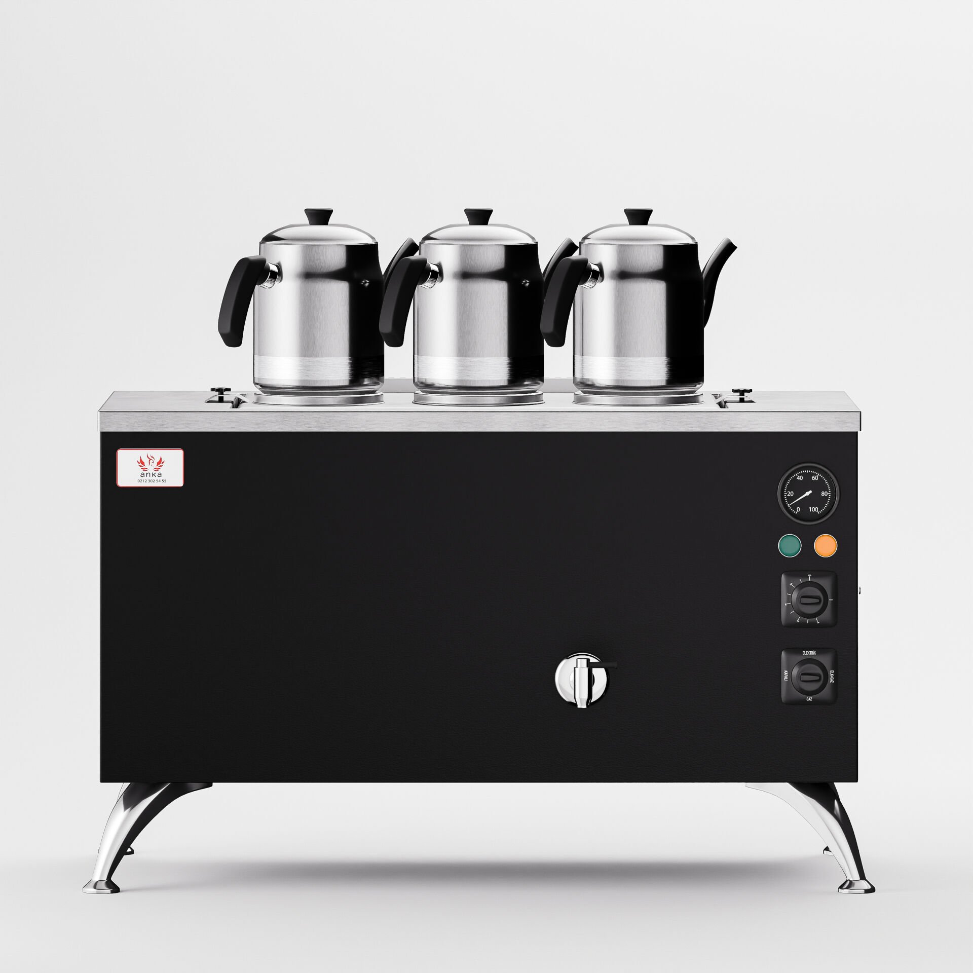 Anka Black Pro Compact Elektrikli Çay Makinesi / Kompakt Tasarım, Profesyonel Kullanım,(BPE3)