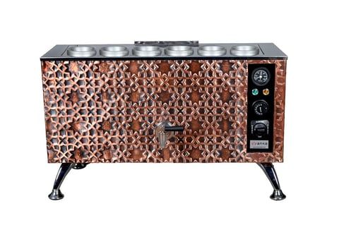 Anka APE6 Antik Pro 6 Demlikli Elektrikli Çay Kazanı | Kompakt, Otomatik, Bakır Görünümlü Çay Makinesi