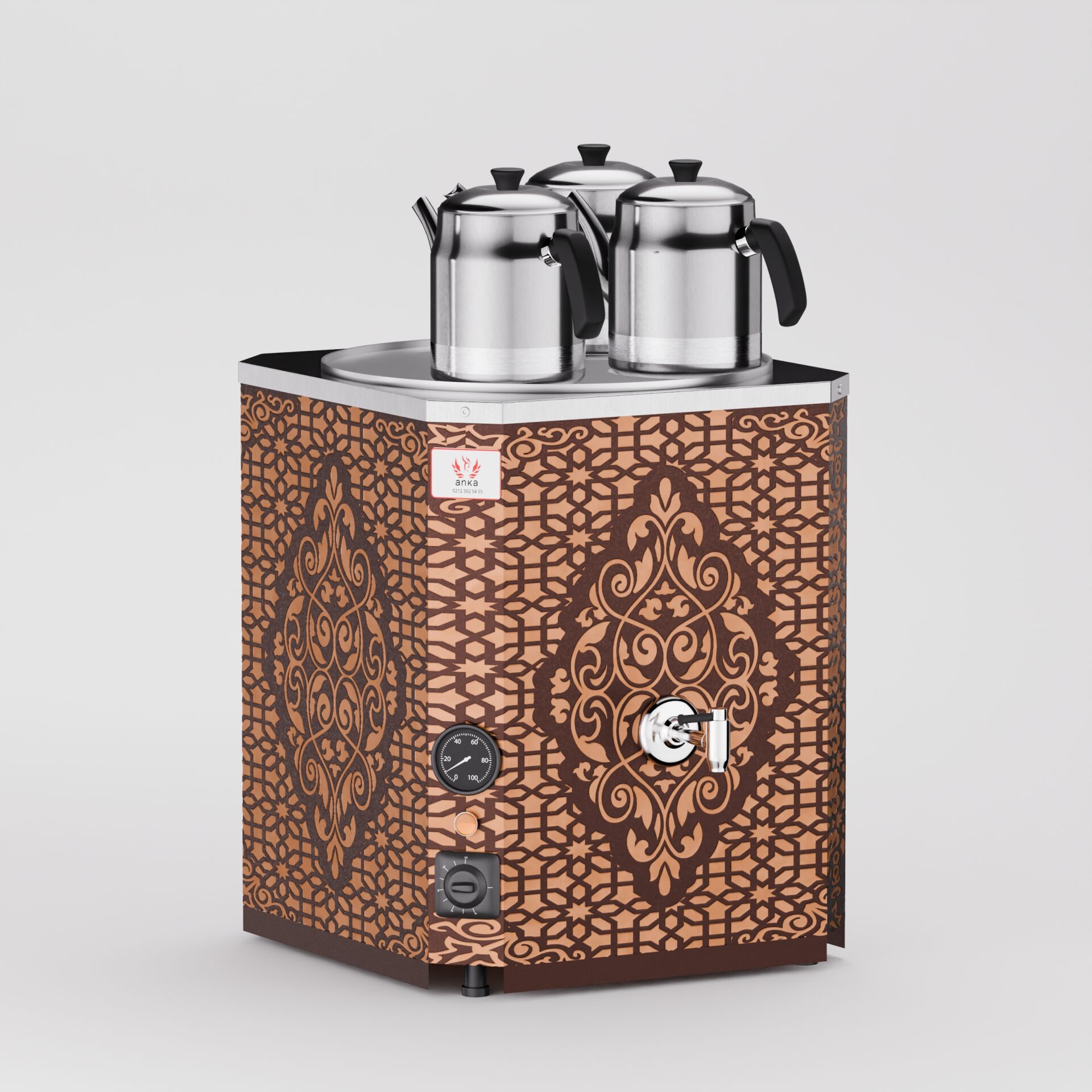 Anka Bakır Yeni Nesil Jumbo Çay Makinesi / Kompakt Tasarım, İhtiyaca Odaklı Yapı ,(BYNC3)