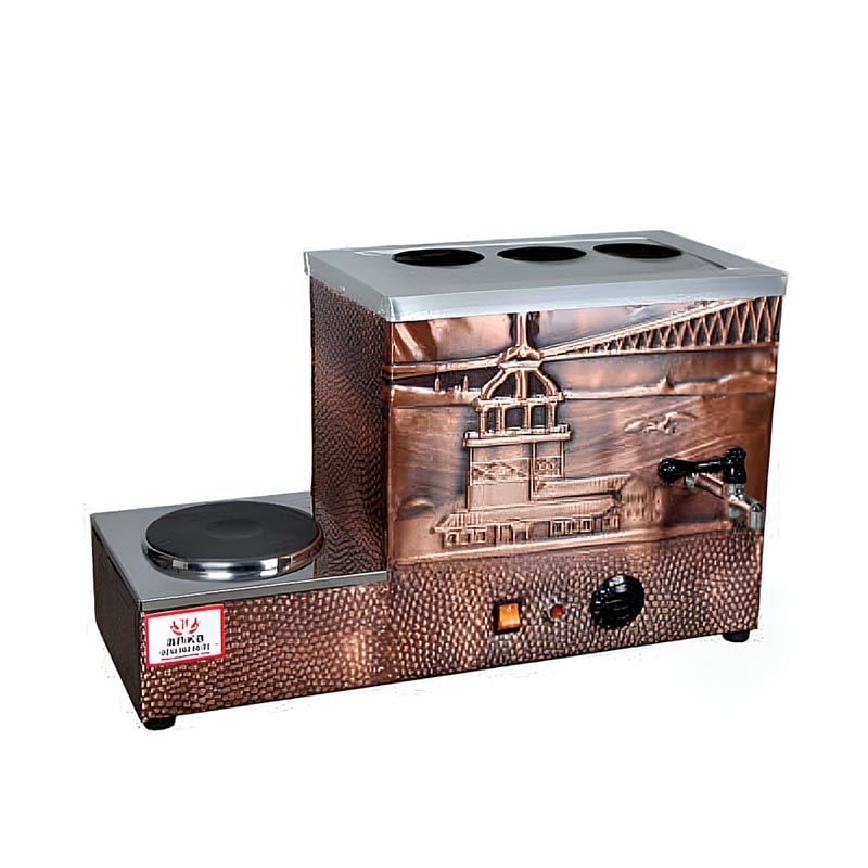 Anka EBE3-P Bakır Elektrikli Çay Kazanı – 3 Demlikli, Pleytli, 34 Litre, Eko Seri