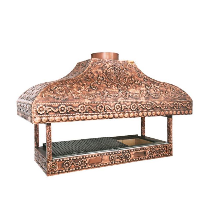 Anka OCB200 Çift Cidarlı Ocakbaşı Izgara | 200x60x120 cm Bakır Kaplama Profesyonel Mangal