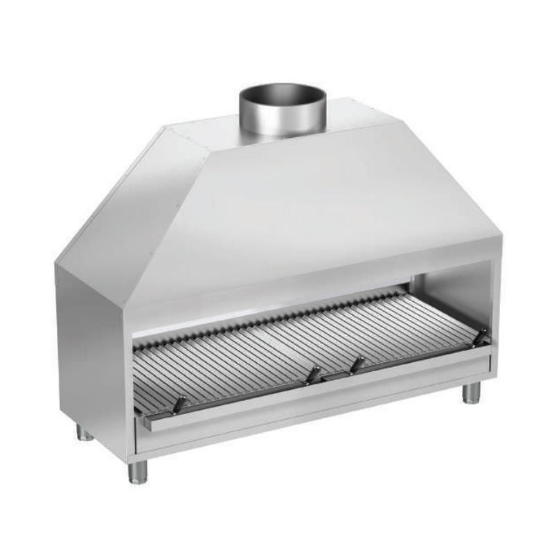 Anka PKI-250 Paslanmaz Çelik Kapalı Izgara | 250x60x120 cm | Endüstriyel Kapalı Mangal & Kebap Ocağı